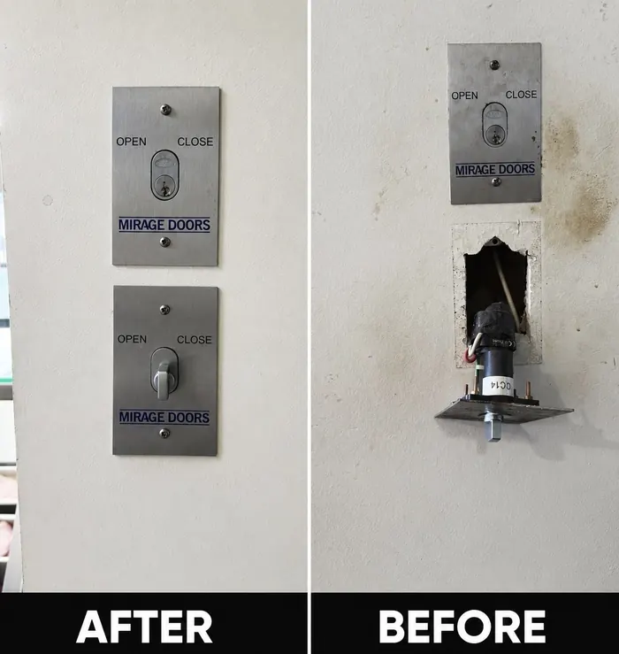 Commercial access control door release installation